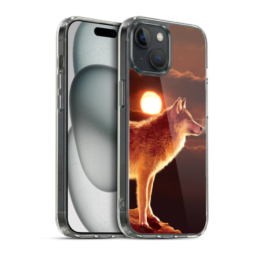 Vincent Hie Animals Sunset Wolf Soft Gel Case for Apple iPhone 15 & MagSafe