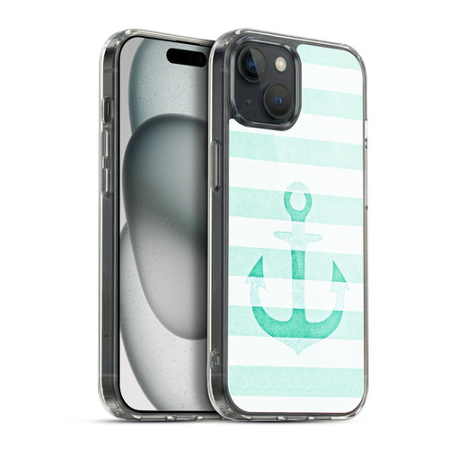 Monika Strigel Vintage Anchors Mint Soft Gel Case for Apple iPhone 15 Plus & MagSafe