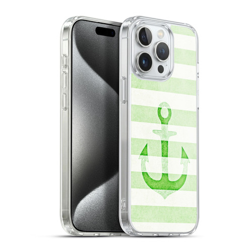 Monika Strigel Vintage Anchors Green Soft Gel Case for Apple iPhone 15 Pro Max & MagSafe
