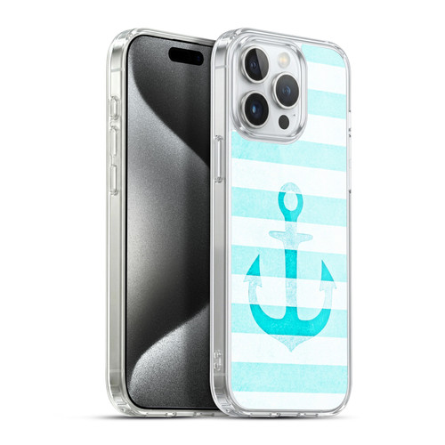Monika Strigel Vintage Anchors Aqua Soft Gel Case for Apple iPhone 15 Pro Max & MagSafe