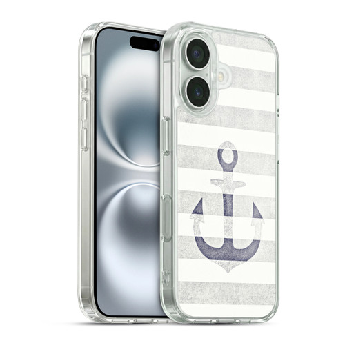 Monika Strigel Vintage Anchors White Soft Gel Case for Apple iPhone 16 & MagSafe