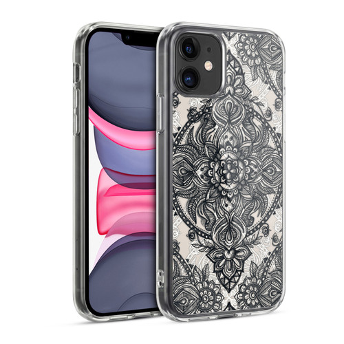 Micklyn Le Feuvre Mandala 3 Charcoal Lace Pencil Doodle Soft Gel Case for Apple iPhone 11