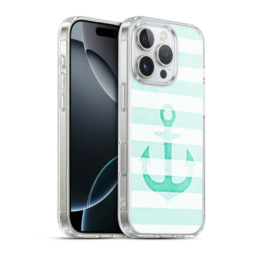 Monika Strigel Vintage Anchors Mint Soft Gel Case for Apple iPhone 16 Pro & MagSafe