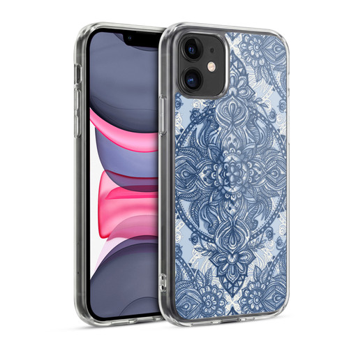Micklyn Le Feuvre Mandala 3 Denim Blue Lace Pencil Doodle Soft Gel Case for Apple iPhone 11