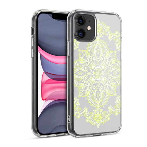 Micklyn Le Feuvre Mandala 3 Pale Lemon Yellow Lace Soft Gel Case for Apple iPhone 11