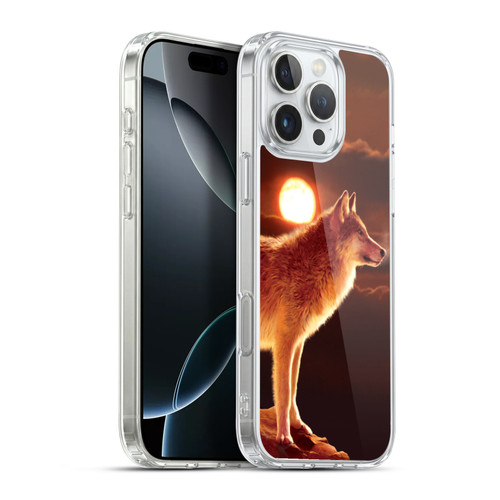 Vincent Hie Animals Sunset Wolf Soft Gel Case for Apple iPhone 16 Pro Max & MagSafe