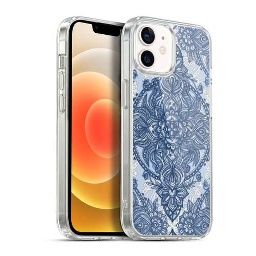 Micklyn Le Feuvre Mandala 3 Denim Blue Lace Pencil Doodle Soft Gel Case for Apple iPhone 12 / iPhone 12 Pro & MagSafe