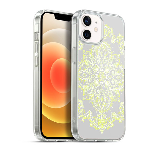 Micklyn Le Feuvre Mandala 3 Pale Lemon Yellow Lace Soft Gel Case for Apple iPhone 12 / iPhone 12 Pro & MagSafe