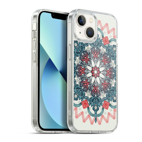 Micklyn Le Feuvre Mandala 3 Coral And Teal Tangle Medallion Soft Gel Case for Apple iPhone 13