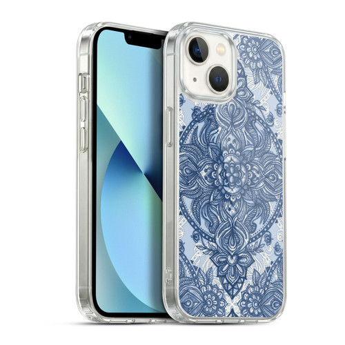 Micklyn Le Feuvre Mandala 3 Denim Blue Lace Pencil Doodle Soft Gel Case for Apple iPhone 13