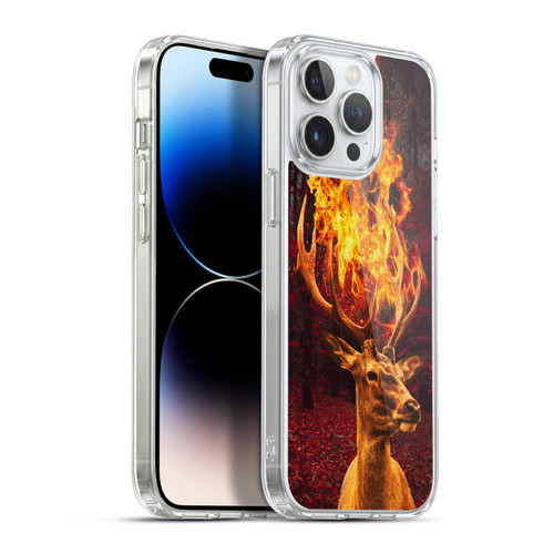 Dave Loblaw Animals Fire Deer Forest Soft Gel Case for Apple iPhone 13 Pro Max & MagSafe