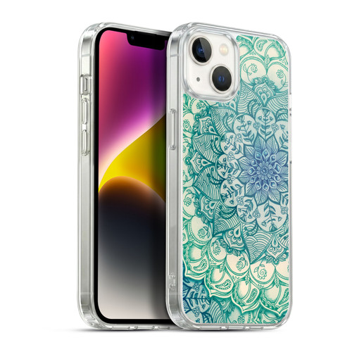 Micklyn Le Feuvre Mandala 3 Emerald Doodle Soft Gel Case for Apple iPhone 14 Plus & MagSafe