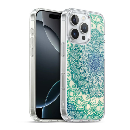 Micklyn Le Feuvre Mandala 3 Emerald Doodle Soft Gel Case for Apple iPhone 16 Pro & MagSafe