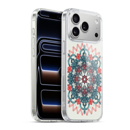 Micklyn Le Feuvre Mandala 3 Coral And Teal Tangle Medallion Soft Gel Case for Apple iPhone 17 Pro Max
