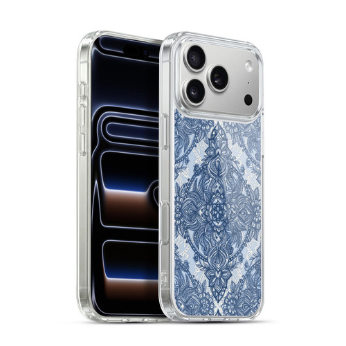 Micklyn Le Feuvre Mandala 3 Denim Blue Lace Pencil Doodle Soft Gel Case for Apple iPhone 17 Pro Max