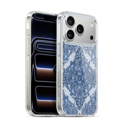 Micklyn Le Feuvre Mandala 3 Denim Blue Lace Pencil Doodle Soft Gel Case for Apple iPhone 17 Pro