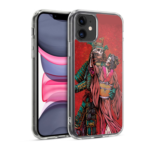 David Lozeau Colourful Art Samurai And Geisha Soft Gel Case for Apple iPhone 11