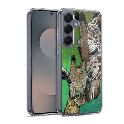 David Lozeau Colourful Art Giraffe Soft Gel Case for Samsung Galaxy S25 & MagSafe