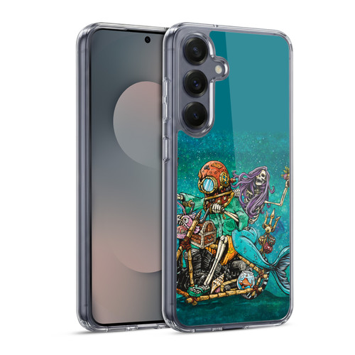 David Lozeau Colourful Art Mermaid And Driver Motorcycle Soft Gel Case for Samsung Galaxy S25 & MagSafe