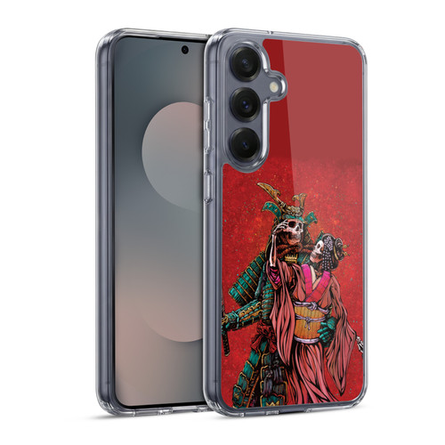 David Lozeau Colourful Art Samurai And Geisha Soft Gel Case for Samsung Galaxy S25 & MagSafe