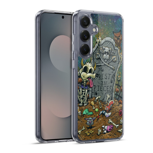 David Lozeau Colourful Art Halloween Dog Soft Gel Case for Samsung Galaxy S25+ & MagSafe