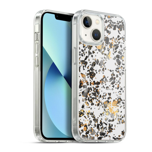 Elisabeth Fredriksson Sparkles Gold Speckled Terrazzo Soft Gel Case for Apple iPhone 13