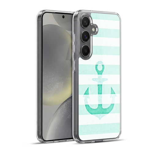 Monika Strigel Vintage Anchors Mint Soft Gel Case for Samsung Galaxy S24+ 5G & MagSafe