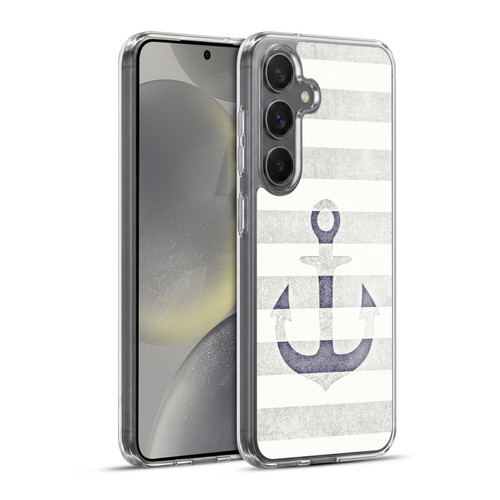 Monika Strigel Vintage Anchors White Soft Gel Case for Samsung Galaxy S24+ 5G & MagSafe