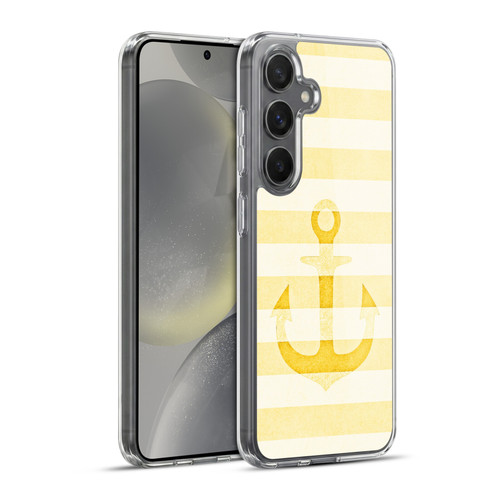 Monika Strigel Vintage Anchors Yellow Soft Gel Case for Samsung Galaxy S24+ 5G & MagSafe
