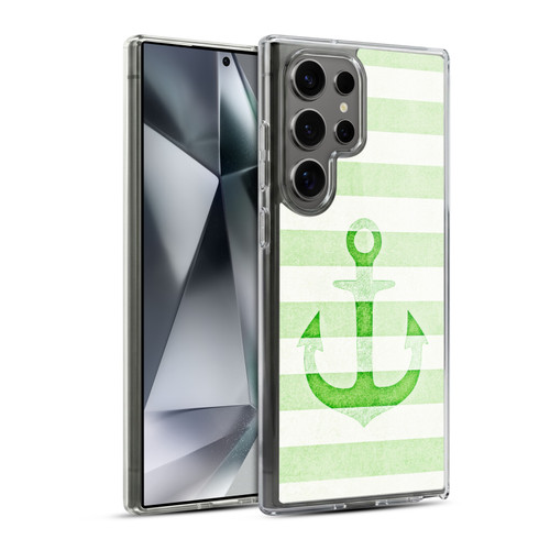 Monika Strigel Vintage Anchors Green Soft Gel Case for Samsung Galaxy S24 Ultra 5G & MagSafe