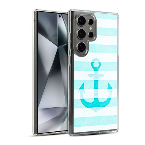 Monika Strigel Vintage Anchors Aqua Soft Gel Case for Samsung Galaxy S24 Ultra 5G & MagSafe