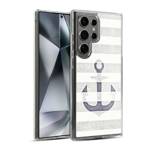 Monika Strigel Vintage Anchors White Soft Gel Case for Samsung Galaxy S24 Ultra 5G & MagSafe