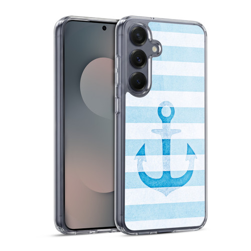 Monika Strigel Vintage Anchors Blue Soft Gel Case for Samsung Galaxy S25 & MagSafe