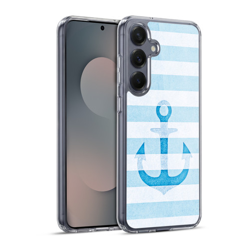 Monika Strigel Vintage Anchors Blue Soft Gel Case for Samsung Galaxy S25+ & MagSafe