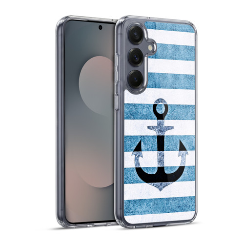Monika Strigel Vintage Anchors Indigo Soft Gel Case for Samsung Galaxy S25+ & MagSafe