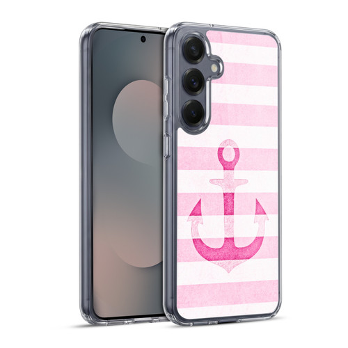 Monika Strigel Vintage Anchors Pink Soft Gel Case for Samsung Galaxy S25+ & MagSafe