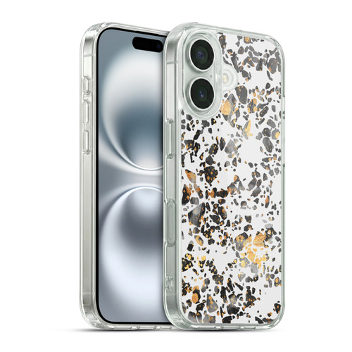 Elisabeth Fredriksson Sparkles Gold Speckled Terrazzo Soft Gel Case for Apple iPhone 16 & MagSafe