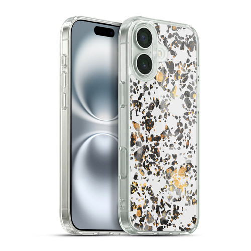 Elisabeth Fredriksson Sparkles Gold Speckled Terrazzo Soft Gel Case for Apple iPhone 16 Plus & MagSafe