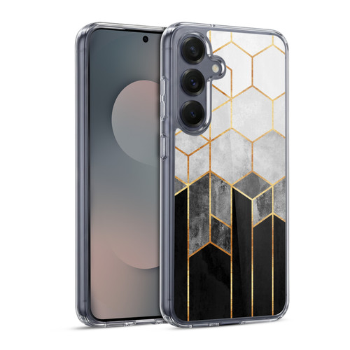 Elisabeth Fredriksson Sparkles Charcoal Hexagons Soft Gel Case for Samsung Galaxy S25 & MagSafe