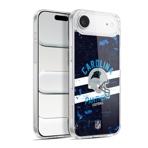 NFL Carolina Panthers Logo Art Helmet Distressed Soft Gel Case for Apple iPhone 17 Air