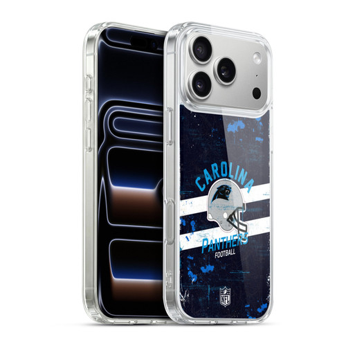 NFL Carolina Panthers Logo Art Helmet Distressed Soft Gel Case for Apple iPhone 17 Pro Max
