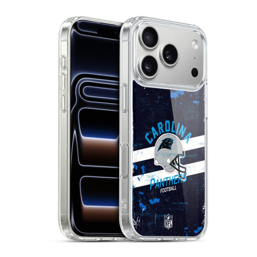NFL Carolina Panthers Logo Art Helmet Distressed Soft Gel Case for Apple iPhone 17 Pro