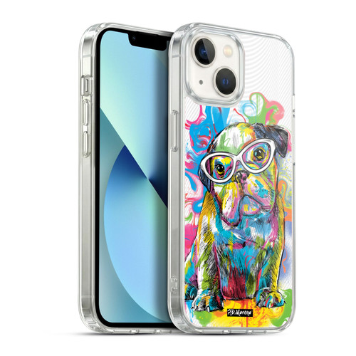 P.D. Moreno Drip Art Cats And Dogs Bulldog Soft Gel Case for Apple iPhone 13