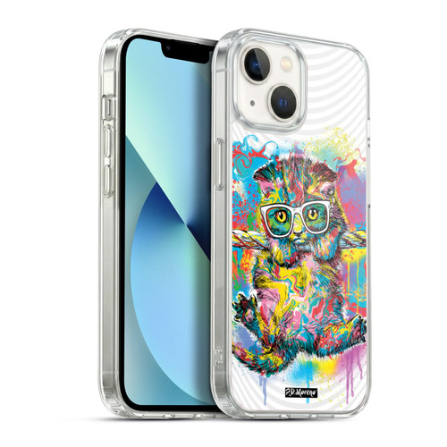 P.D. Moreno Drip Art Cats And Dogs Kitten Hang Soft Gel Case for Apple iPhone 13