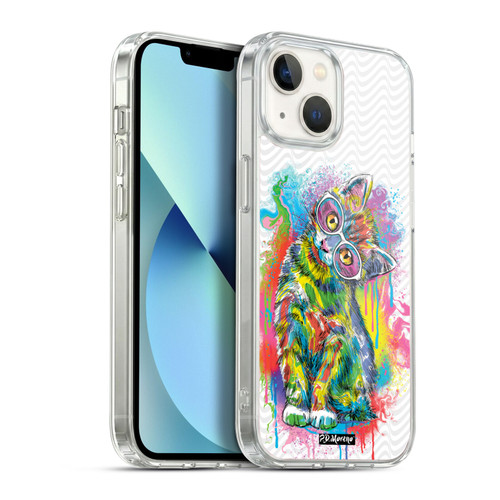 P.D. Moreno Drip Art Cats And Dogs Kitten Pose Soft Gel Case for Apple iPhone 13