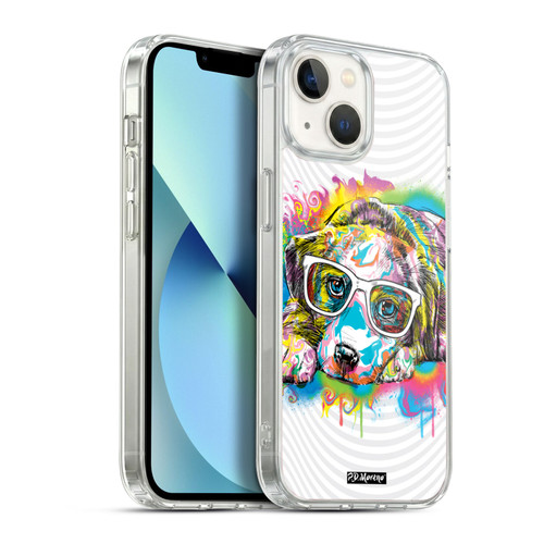 P.D. Moreno Drip Art Cats And Dogs Labrador Soft Gel Case for Apple iPhone 13