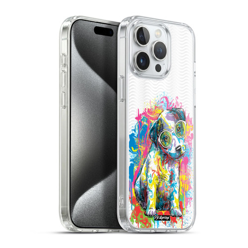 P.D. Moreno Drip Art Cats And Dogs Dog Pose Soft Gel Case for Apple iPhone 15 Pro Max & MagSafe