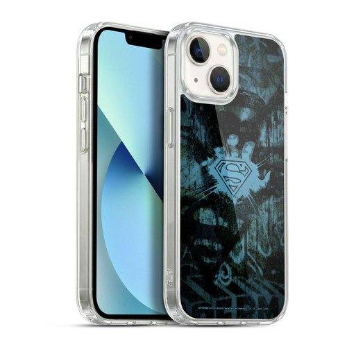 Superman DC Comics Vintage Fashion Graffiti Soft Gel Case for Apple iPhone 13