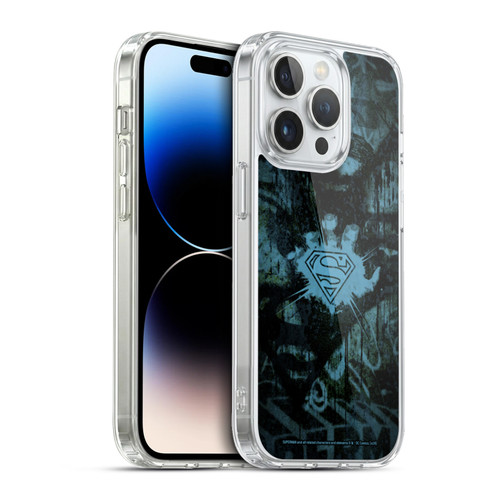 Superman DC Comics Vintage Fashion Graffiti Soft Gel Case for Apple iPhone 13 Pro & MagSafe