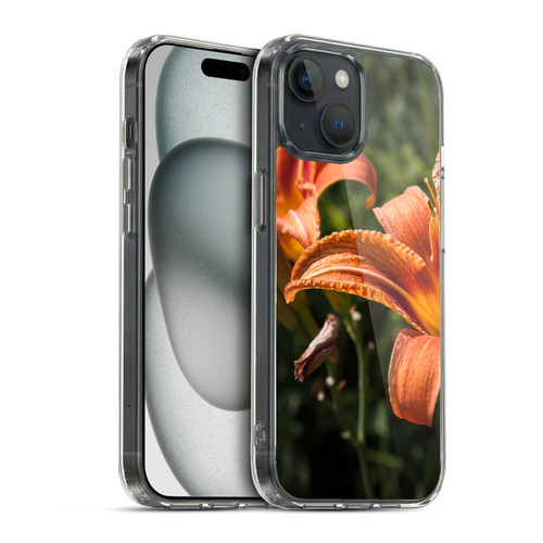 PLdesign Flowers And Leaves Orange Yellow Fire Lily Soft Gel Case for Apple iPhone 15 & MagSafe